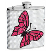 6oz Butterfly Rhinestone Flask