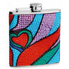 6oz Heart & Wave Rhinestone Flask