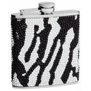 6oz Zebra Rhinestone Flask